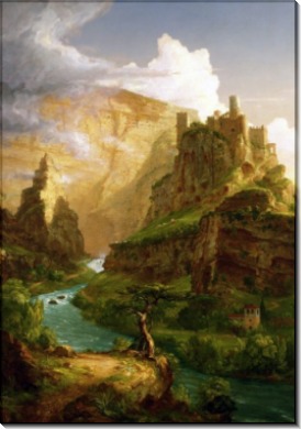 Река и замок в горах Воклюз - Коул, Томас