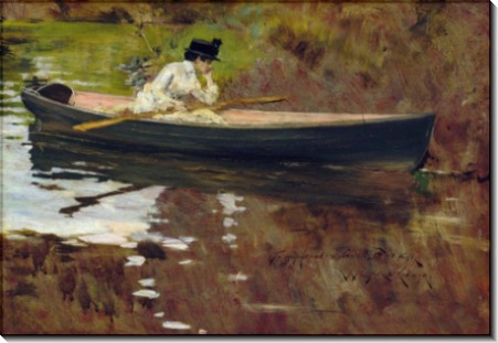 Миссис Чейз на лодке в городском парке - Чейз, Уильям Меррит