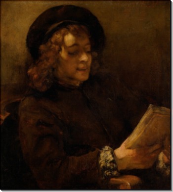 Портрет Титуса, читающего книгу - Рембрандт, Харменс ван Рейн
