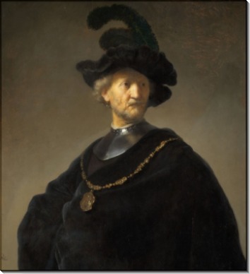 Портрет мужчины в черном берете - Рембрандт, Харменс ван Рейн