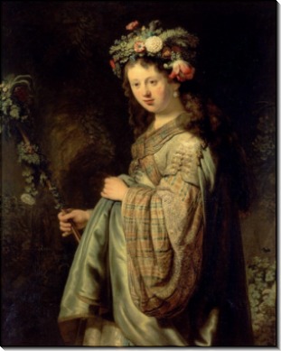Портрет Саскии в образе Флоры - Рембрандт, Харменс ван Рейн
