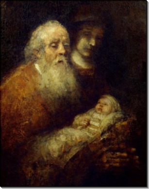 Симон с младенцем Иисусом на руках - Рембрандт, Харменс ван Рейн