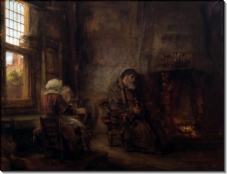 Товия и Анна, ждущие возвращения сына - Рембрандт, Харменс ван Рейн