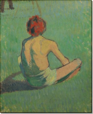 Мальчик, сидящий на траве - Бернар, Эмиль