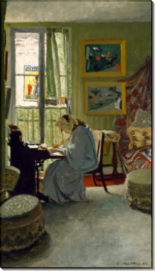 Женщина, пишущая в комнате - Валлоттон, Феликс 