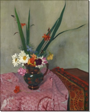 Позолоченная ваза с цветами - Валлоттон, Феликс 