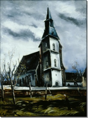 Пейзаж с церковью - Вламинк, Морис де 