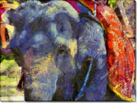Слон с красным покрывалом - Сток