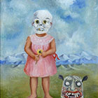 Картина Девочка с маской смерти Фрида Кало