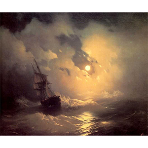 картина айвазовского буря на море ночью