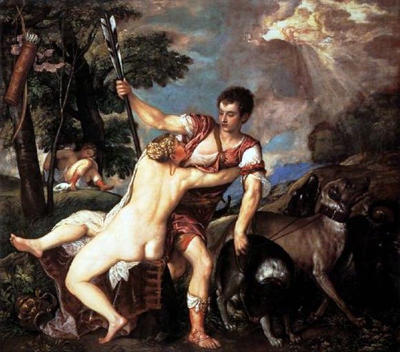 Картина Тициана Венера и Адонис