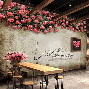 Современные картины с розами в кафе и ресторане