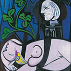 Картина Обнаженная, зеленые листья и бюст Пабло Пикассо